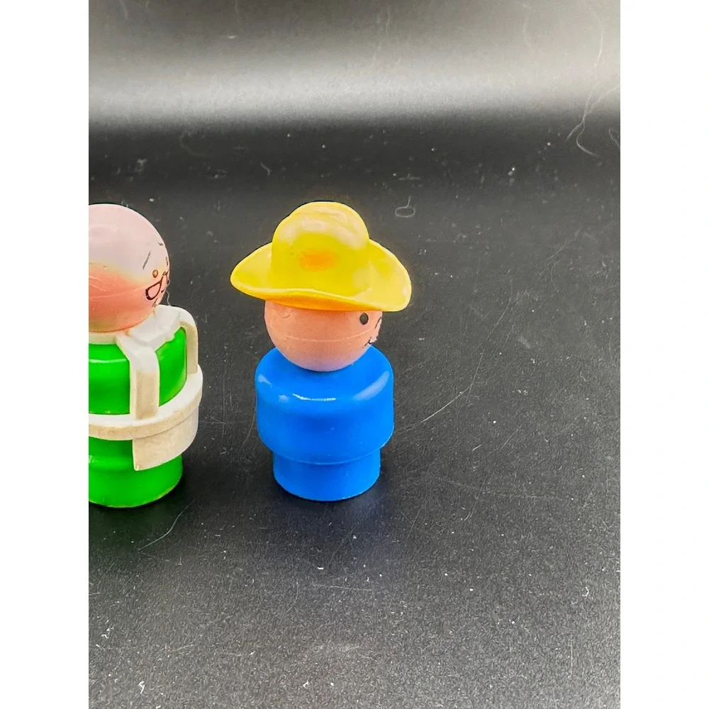 Vtg Fisher Price‎ Little People Mom Farmer Mr. Hooper Grandpa READ 1970s